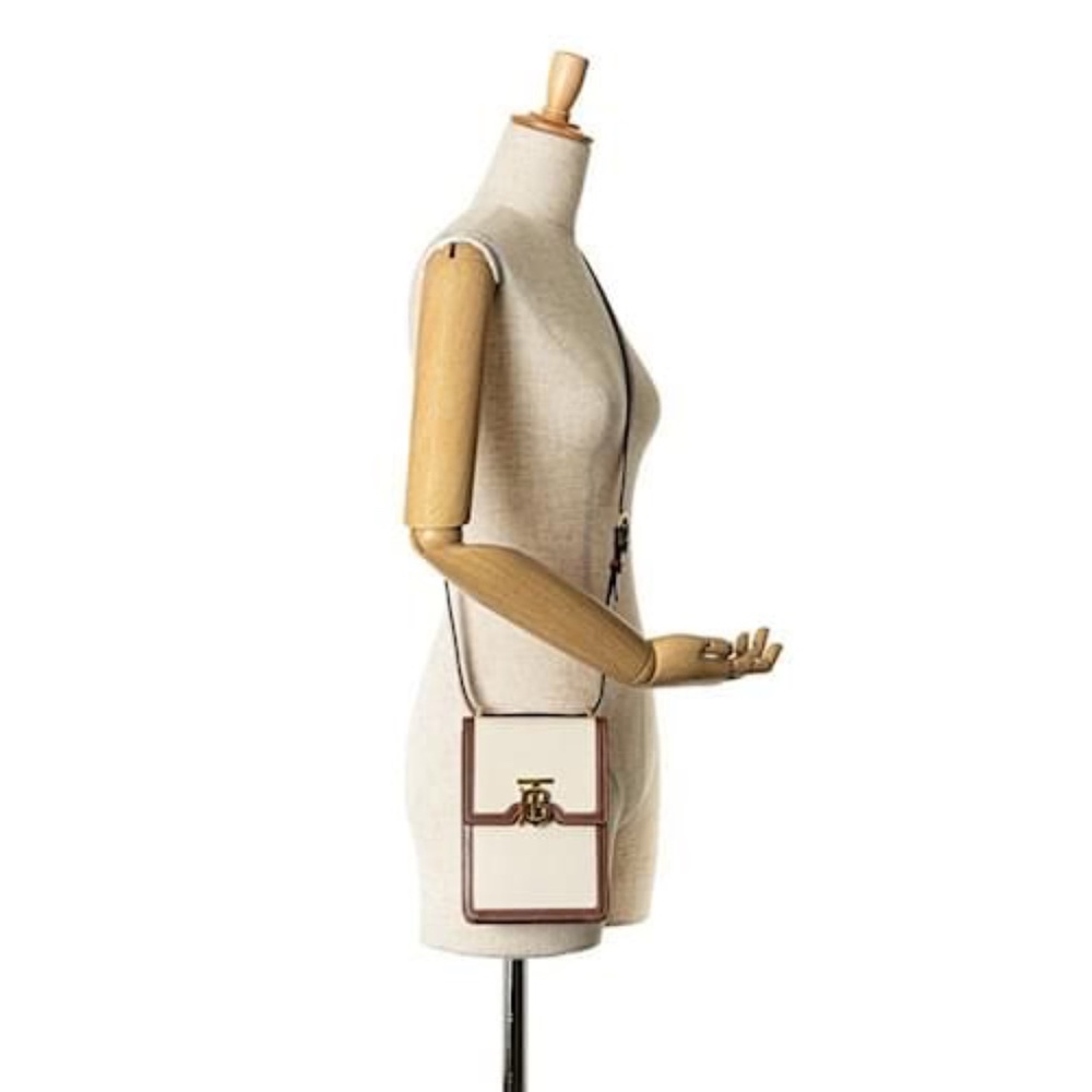 Authentic Burberry Thomas Burberry TB Shoulder Bag Brown/Cream - Picture 3 of 14